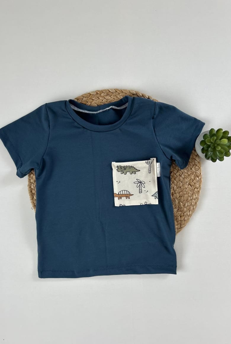 Slika izdelka KOMPLET KRATKA MAJICA JEANS MODRA + KRATKE HLAČE